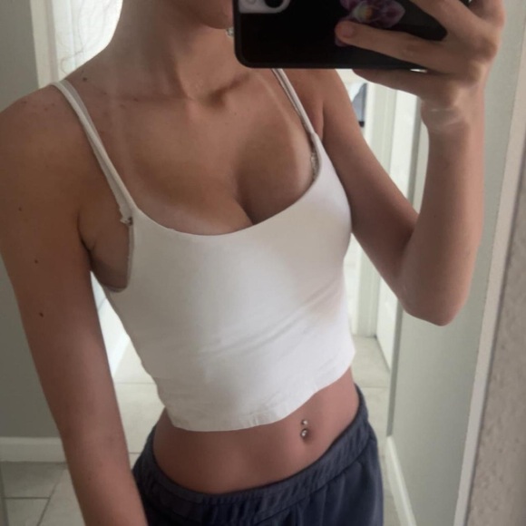 White Crop Fitted Camisole - Picture 1 of 2